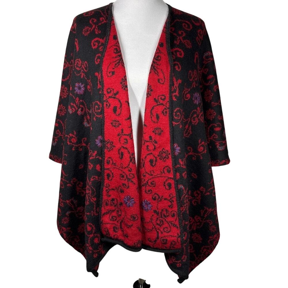 Tey Art, Alpaca Cape / Poncho Alpaca Blend, One Size, Reversible